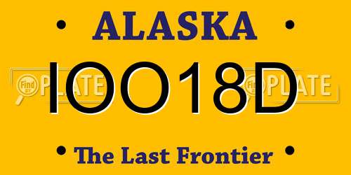 IOO18D Alaska License Plate