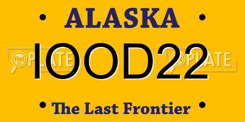 IOOD22 Alaska License Plate