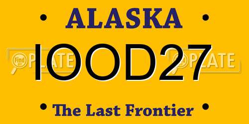 IOOD27 Alaska License Plate
