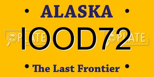 IOOD72 Alaska License Plate