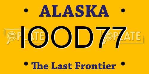 IOOD77 Alaska License Plate