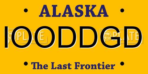 IOODDGD Alaska License Plate