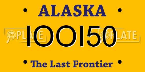 IOOI50 Alaska License Plate