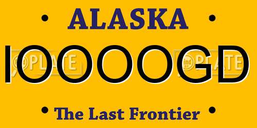 IOOOOGD Alaska License Plate