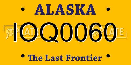 IOQ0060 Alaska License Plate