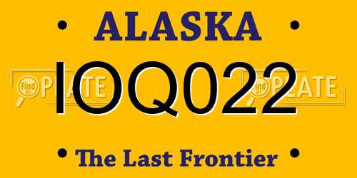 IOQ022 Alaska License Plate
