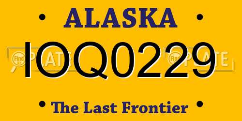 IOQ0229 Alaska License Plate