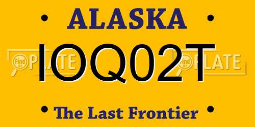 IOQ02T Alaska License Plate