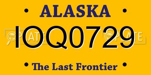 IOQ0729 Alaska License Plate
