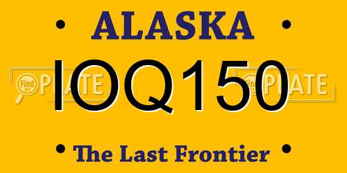IOQ150 Alaska License Plate