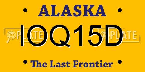IOQ15D Alaska License Plate