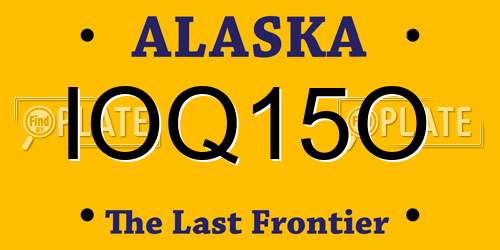 IOQ15O Alaska License Plate