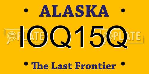IOQ15Q Alaska License Plate