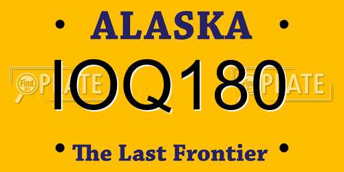 IOQ180 Alaska License Plate