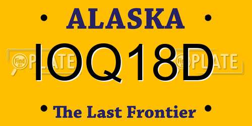 IOQ18D Alaska License Plate