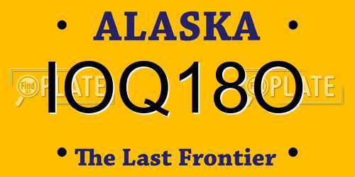 IOQ18O Alaska License Plate
