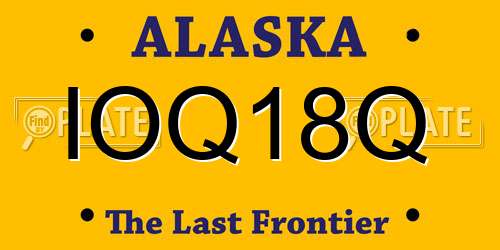 IOQ18Q Alaska License Plate