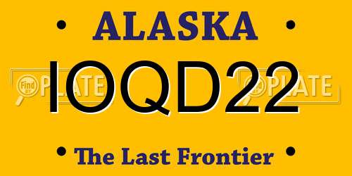 IOQD22 Alaska License Plate