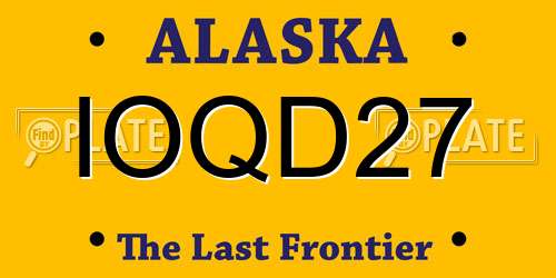 IOQD27 Alaska License Plate