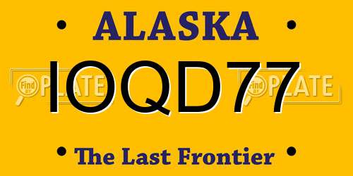 IOQD77 Alaska License Plate