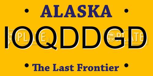 IOQDDGD Alaska License Plate