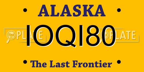 IOQI80 Alaska License Plate