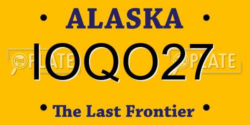 IOQO27 Alaska License Plate