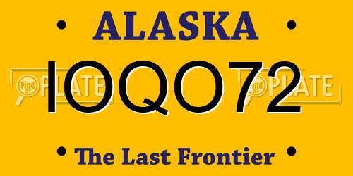 IOQO72 Alaska License Plate