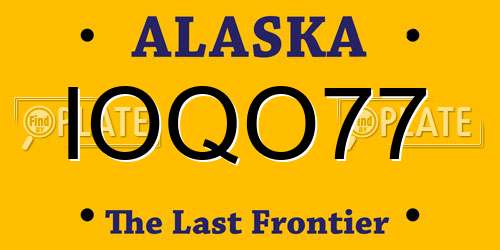 IOQO77 Alaska License Plate