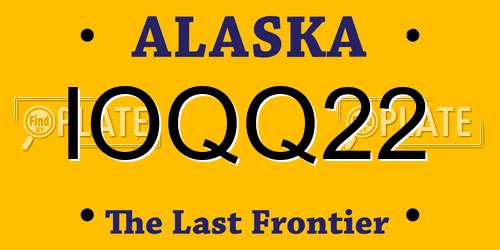 IOQQ22 Alaska License Plate