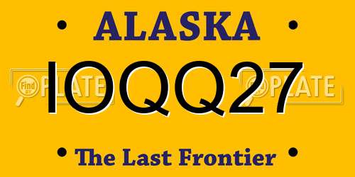 IOQQ27 Alaska License Plate