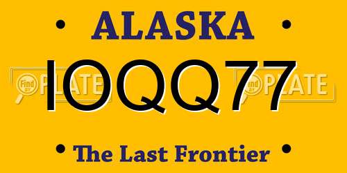 IOQQ77 Alaska License Plate