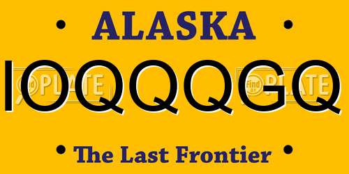 IOQQQGQ Alaska License Plate