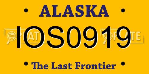 IOS0919 Alaska License Plate