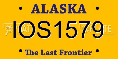 IOS1579 Alaska License Plate
