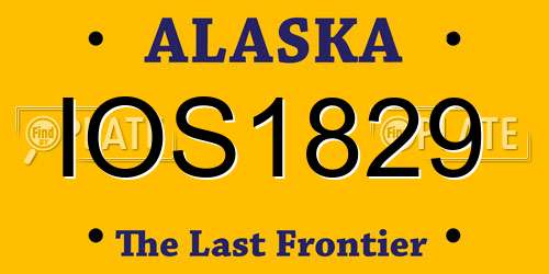 IOS1829 Alaska License Plate
