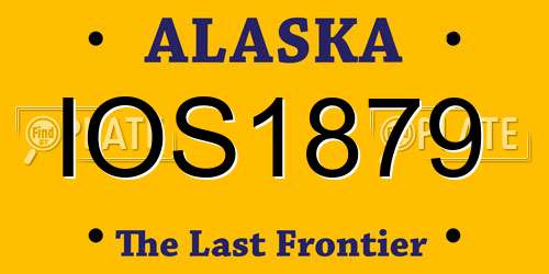 IOS1879 Alaska License Plate