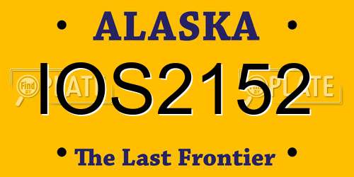 IOS2152 Alaska License Plate