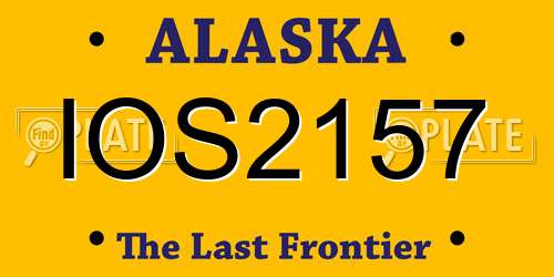 IOS2157 Alaska License Plate