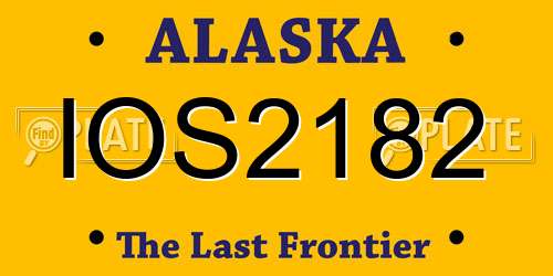 IOS2182 Alaska License Plate