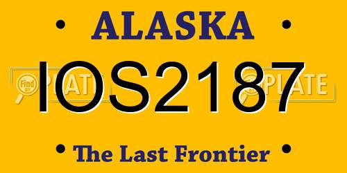 IOS2187 Alaska License Plate