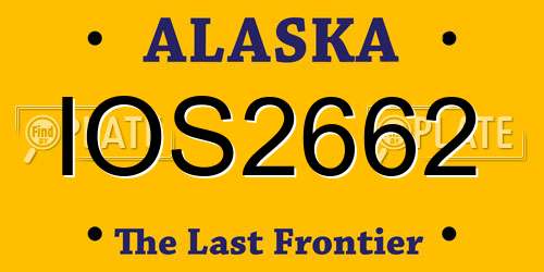 IOS2662 Alaska License Plate