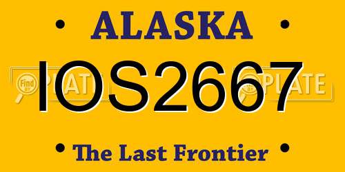 IOS2667 Alaska License Plate
