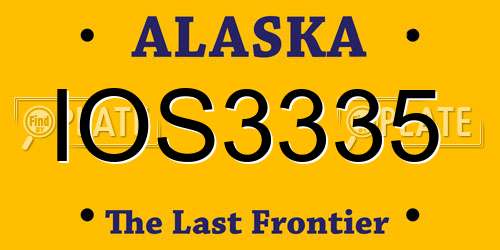 IOS3335 Alaska License Plate