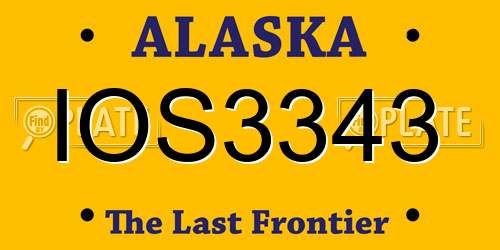 IOS3343 Alaska License Plate