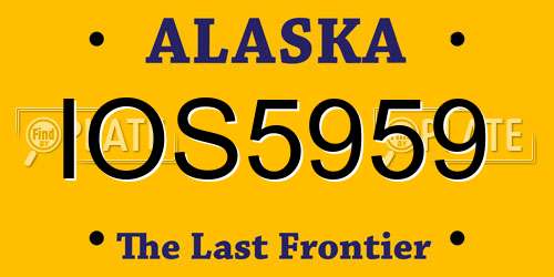 IOS5959 Alaska License Plate