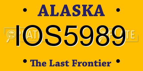 IOS5989 Alaska License Plate