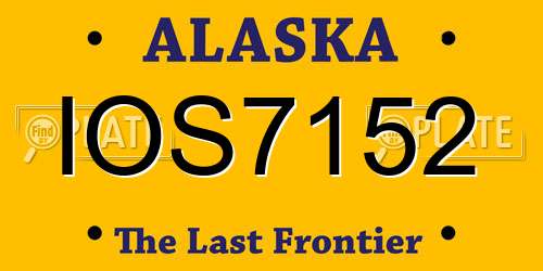 IOS7152 Alaska License Plate