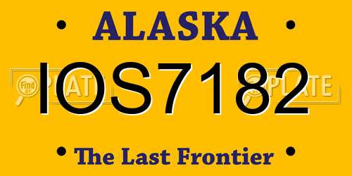 IOS7182 Alaska License Plate
