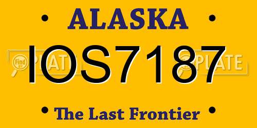 IOS7187 Alaska License Plate